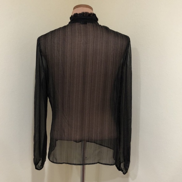 Theory Black Sheer Blouse - Picture 5 of 10